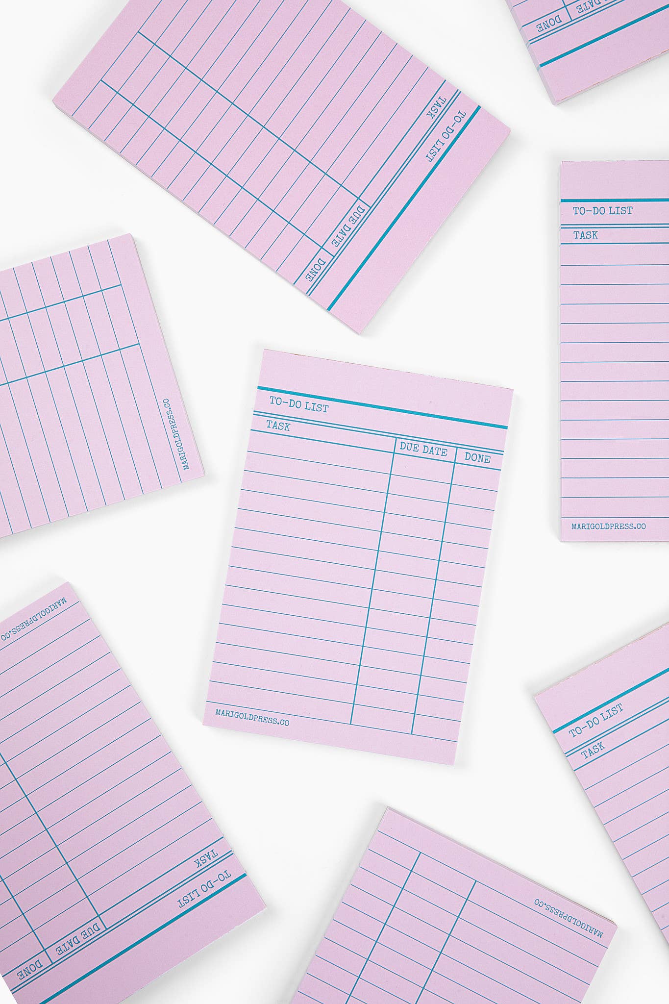 Marigold Press - Library Card Notepad - Pink