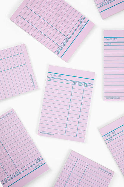 Marigold Press - Library Card Notepad - Pink