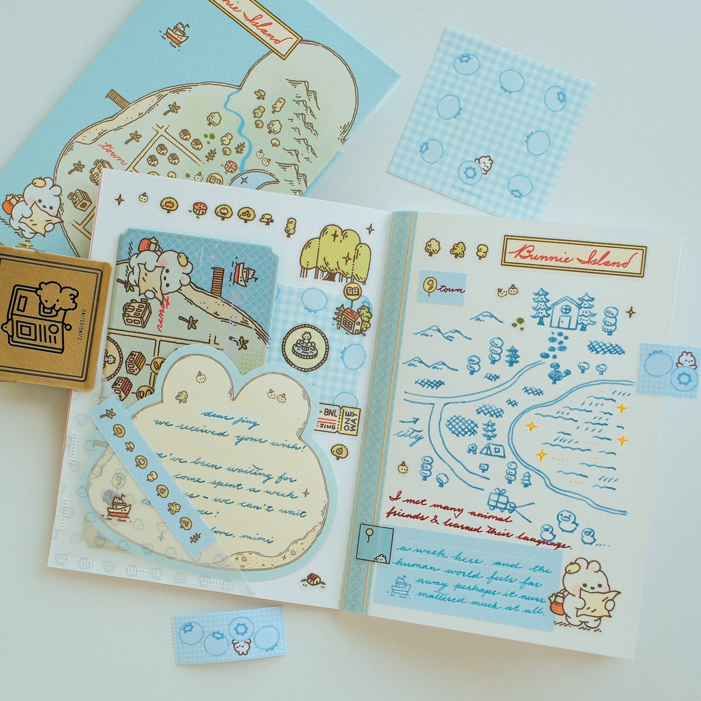 2jingis2jing - Bunnie Island Mini Stationery Pack