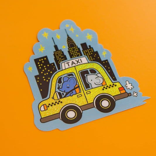 Thousand Skies - Holographic Vinyl Sticker -  NYC Taxi Ride