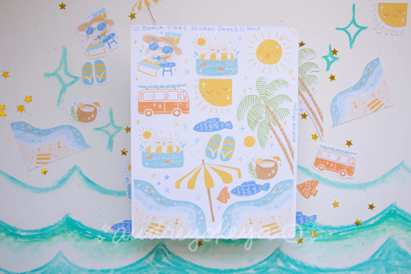Okeya Stationery Co. - Sticker Sheet - Beach Vibes Summer