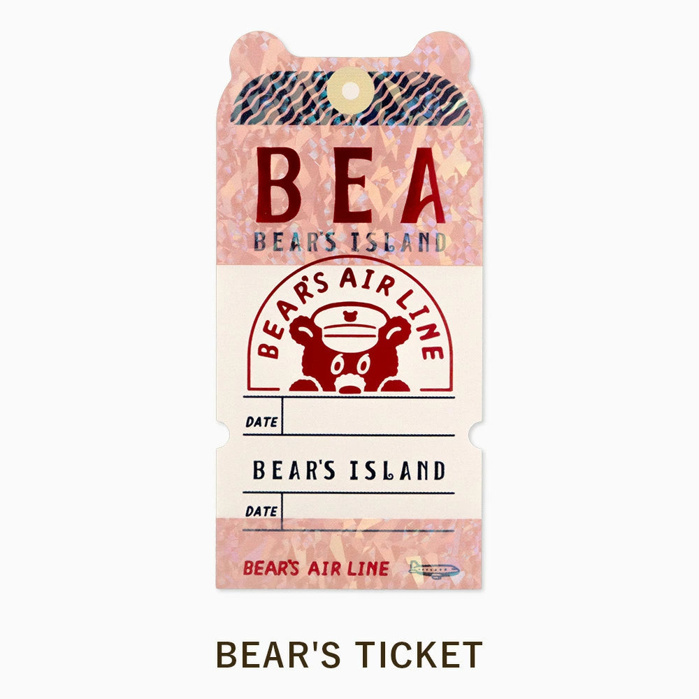 ob1toy x Rokkaku Sticker - Retro Bear's Ticket