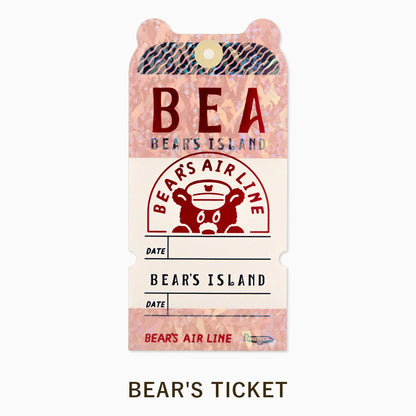 ob1toy x Rokkaku Sticker - Retro Bear's Ticket