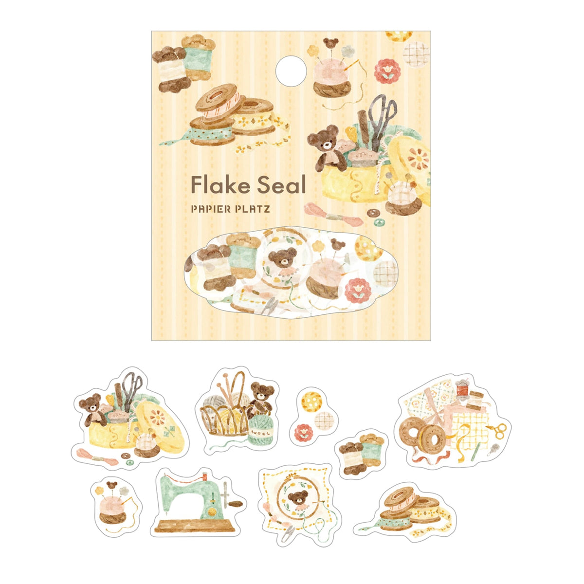 Papier Platz x Nakauchi Waka - Flake Stickers - Bear and Sewing