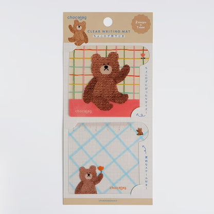 Furukawashiko Chocolog Clear Writing Mat - Bear
