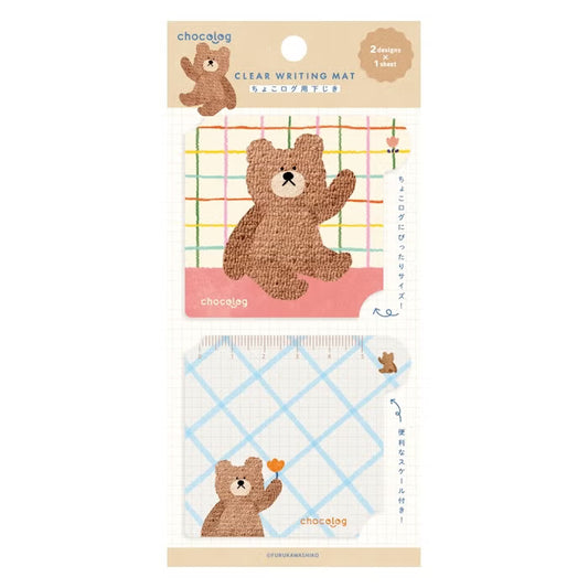Furukawashiko Chocolog Clear Writing Mat - Bear