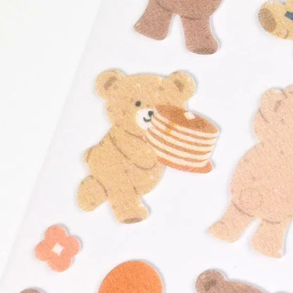 NB Non-Woven Fabric Sticker Sheet - Bear Holiday