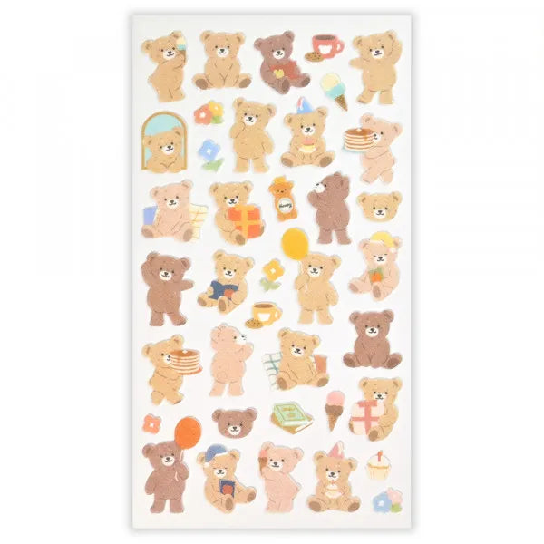 NB Non-Woven Fabric Sticker Sheet - Bear Holiday