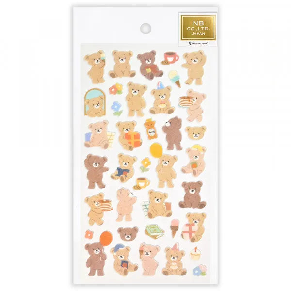 NB Non-Woven Fabric Sticker Sheet - Bear Holiday