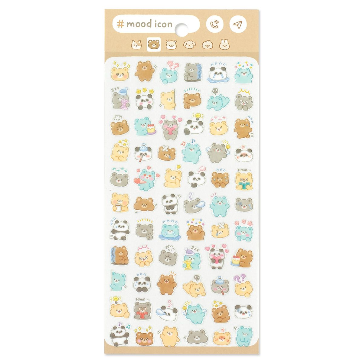 Mind Wave Mood Icon Sticker Sheet - Bear