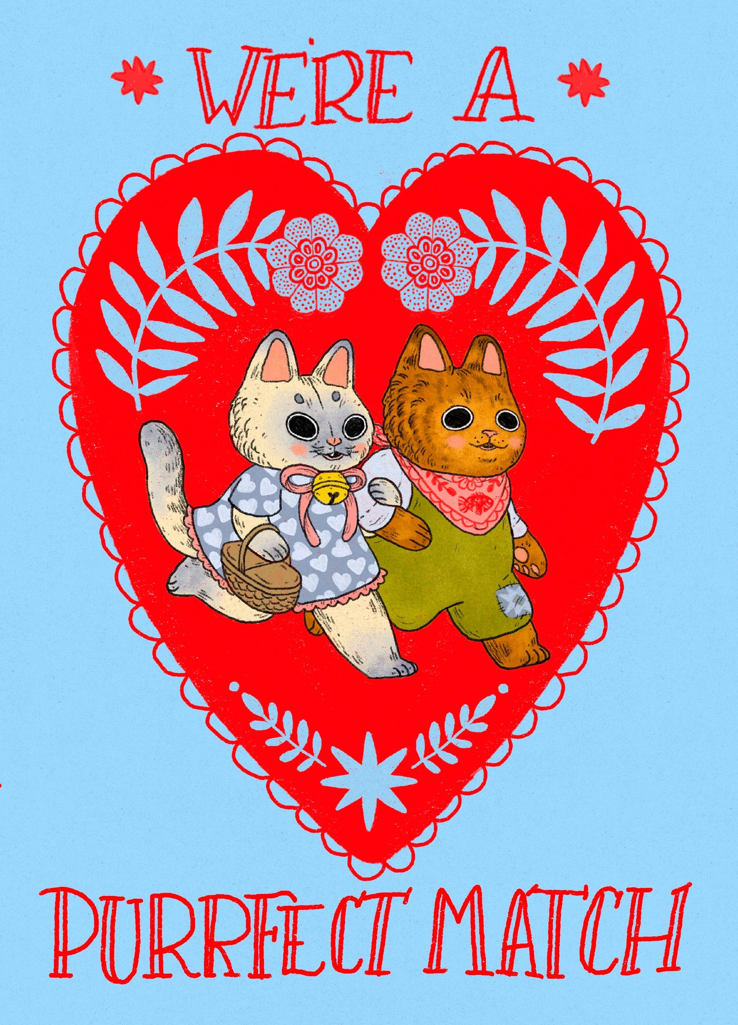 Marika Paz Illustration - We're A Purrfect Match Card