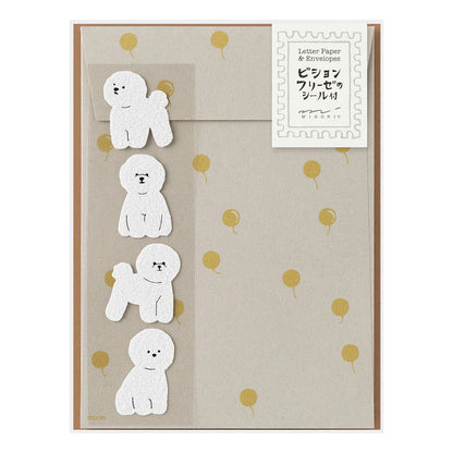 MD Letter Set with Stickers - Bichon Frise