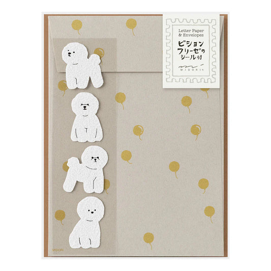 MD Letter Set with Stickers - Bichon Frise