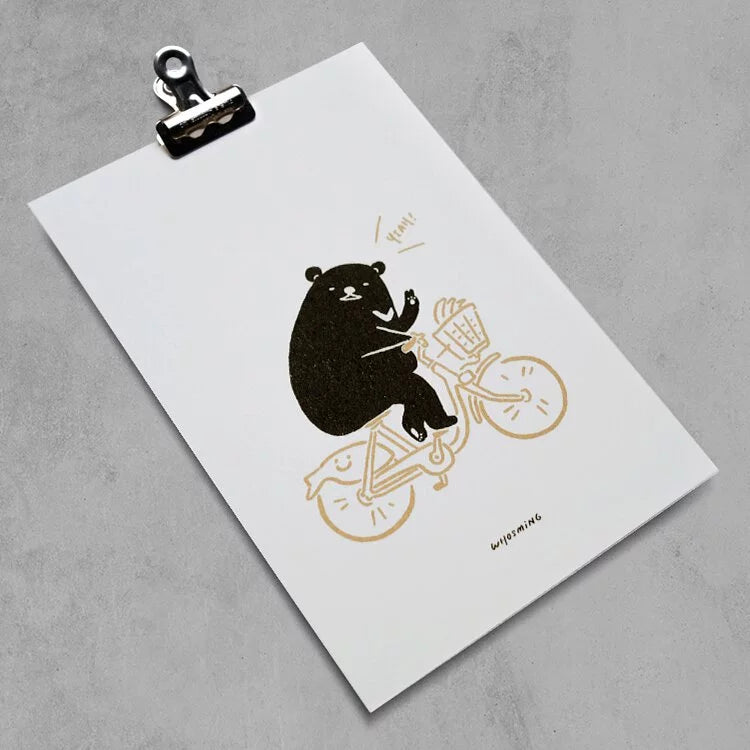 WHOSMiNG Postcard - Taiwan Series - Biking Bear