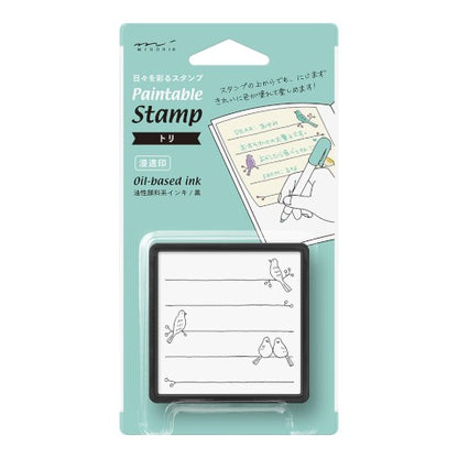 Midori Paintable Stamp - Pre-Inked - Bird