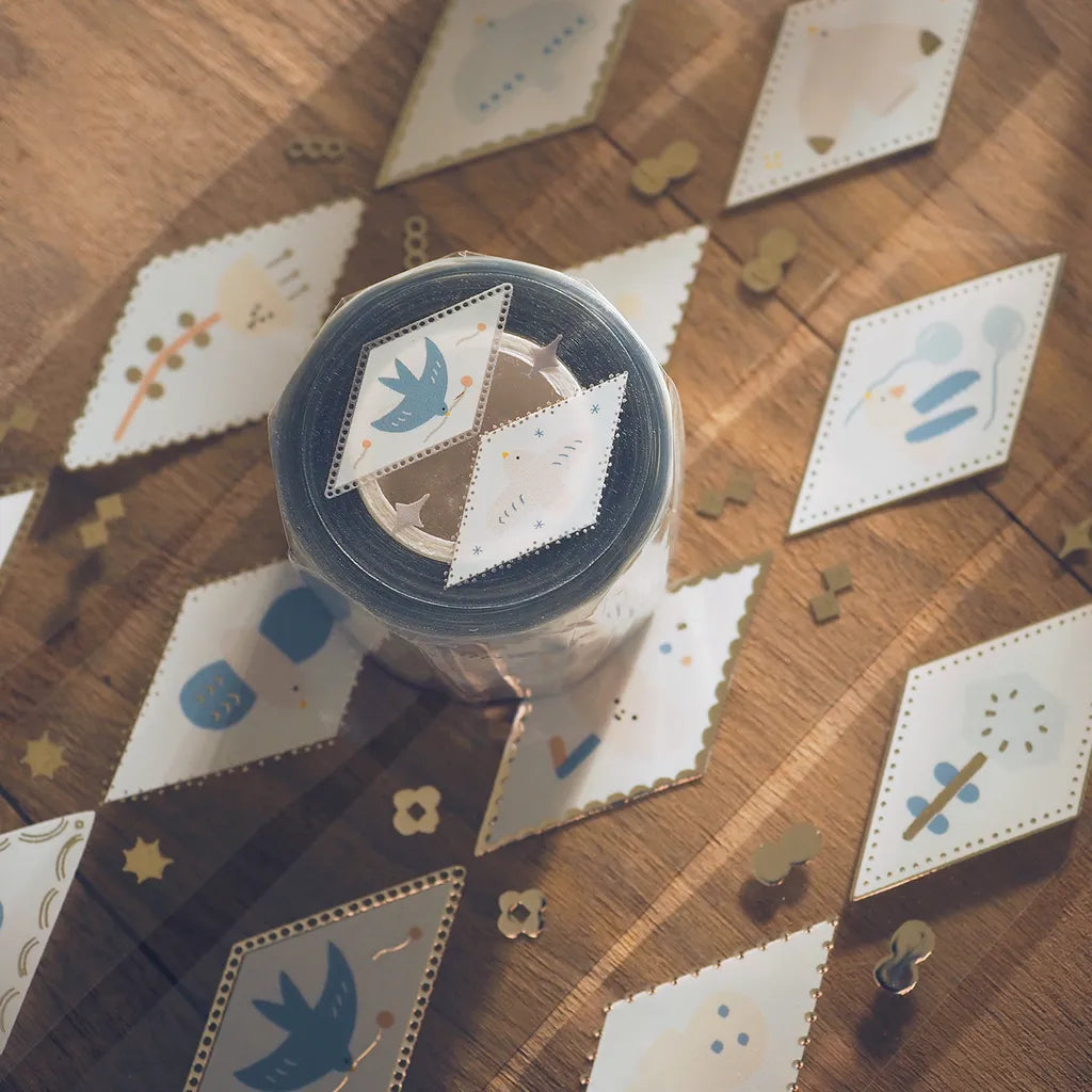 Yohand Studio Silver Foil PET Tape - Bird and Flower