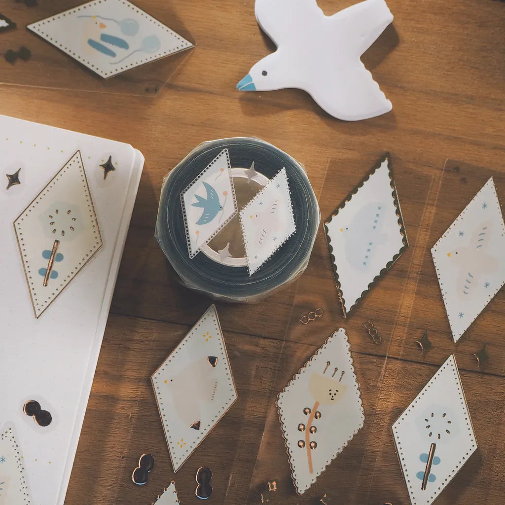 Yohand Studio Silver Foil PET Tape - Bird and Flower