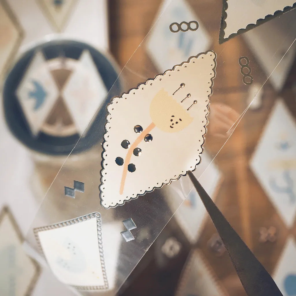 Yohand Studio Silver Foil PET Tape - Bird and Flower