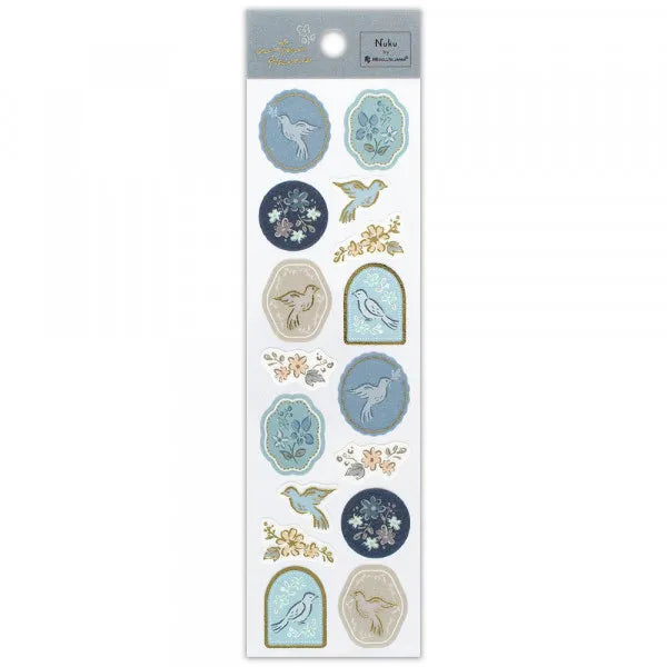 NB Gold Foil Sticker Sheet - Utatane Series - Bird's Voice