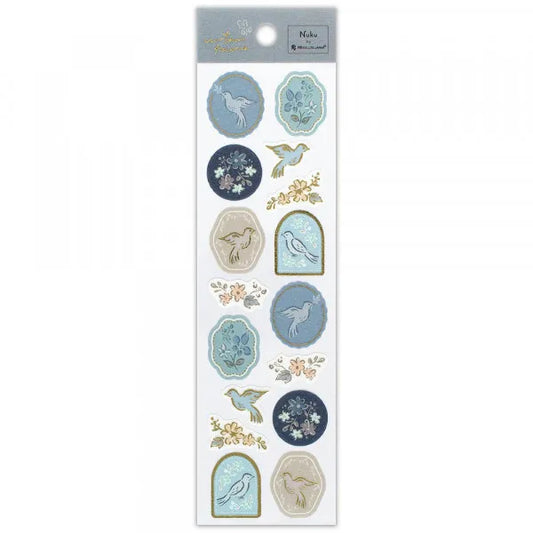 NB Gold Foil Sticker Sheet - Utatane Series - Bird's Voice