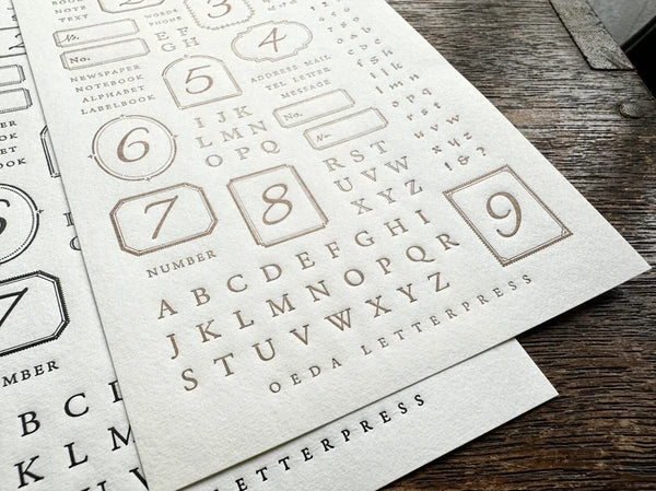 Oeda Letterpress Sticker Sheet - Decoration Letter - Bronze
