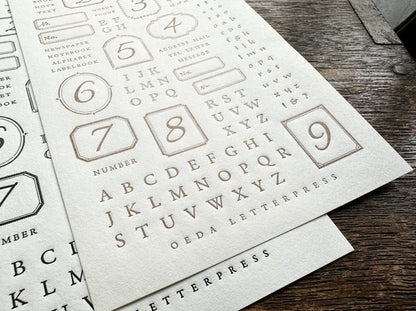 Oeda Letterpress Sticker Sheet - Decoration Letter - Bronze