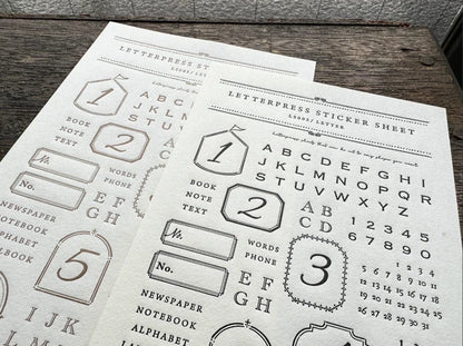 Oeda Letterpress Sticker Sheet - Decoration Letter - Bronze