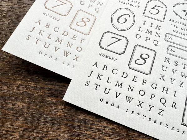 Oeda Letterpress Sticker Sheet - Decoration Letter - Black