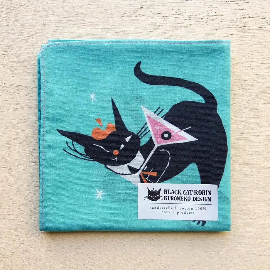 Cozyca x Kuroneko - Handkerchief - Black Cat Robin
