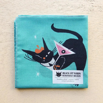 Cozyca x Kuroneko - Handkerchief - Black Cat Robin