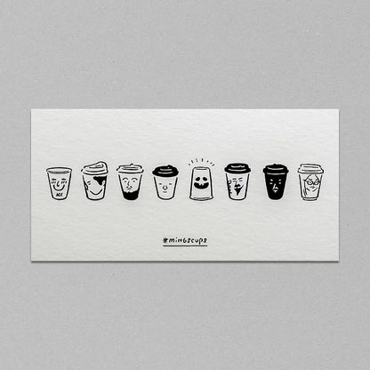 WHOSMiNG Postcard - Black Mingscups
