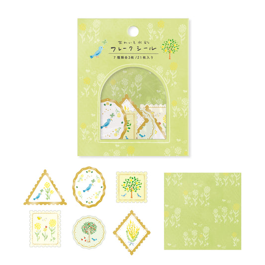 RYU-RYU x Honjo Ayako - Flake Stickers - The Blue Bird