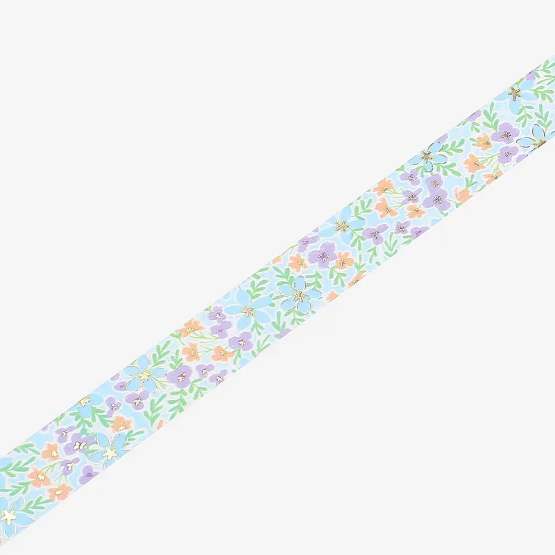 BGM Foil Washi Tape - Life Series - Blue Flower Field