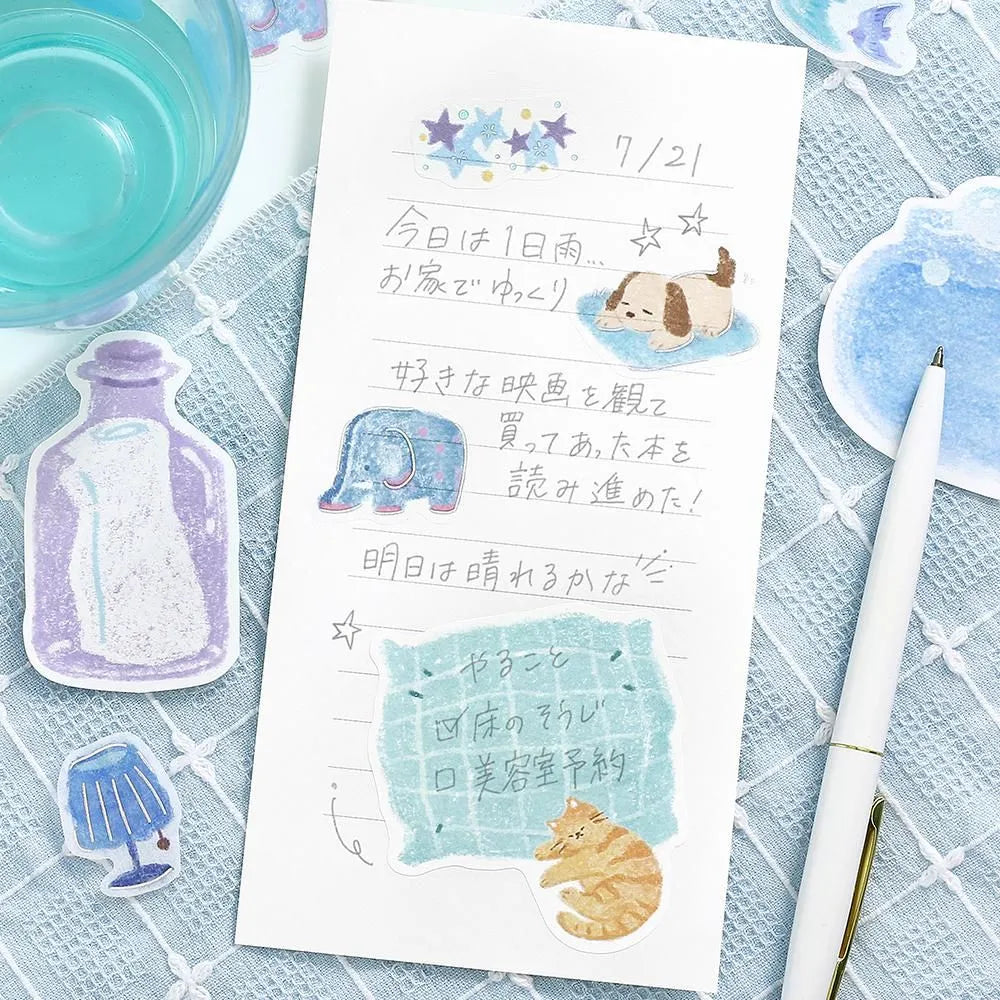 BGM Flake Stickers - Fuwari Sketch Series - Blue