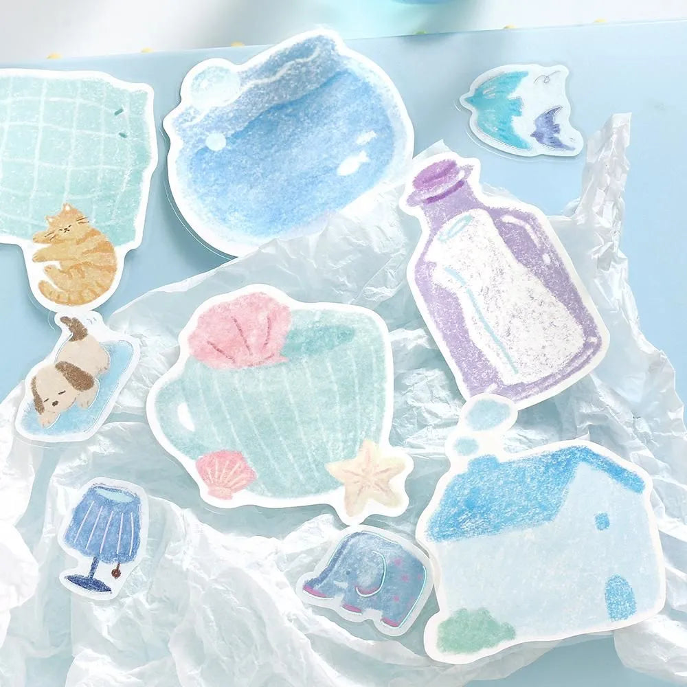 BGM Flake Stickers - Fuwari Sketch Series - Blue