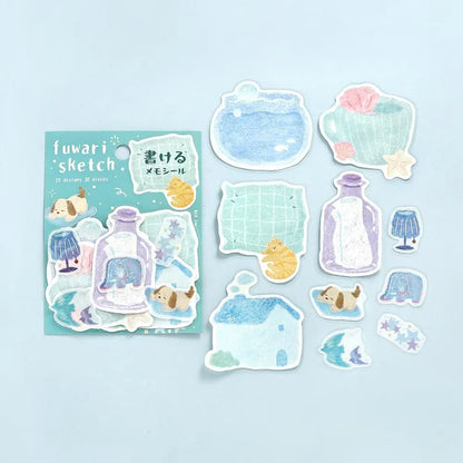 BGM Flake Stickers - Fuwari Sketch Series - Blue