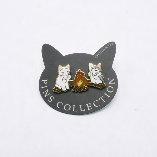 Pottering Cat Enamel Pin -  Bonfire