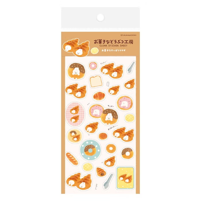Furukawashiko Clear Sticker Sheet - Sweets Animal Workshop Vol. 3 - Bread Rabbit