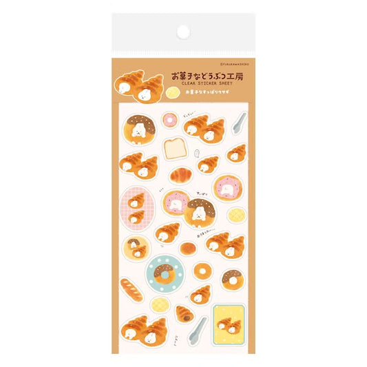 Furukawashiko Clear Sticker Sheet - Sweets Animal Workshop Vol. 3 - Bread Rabbit