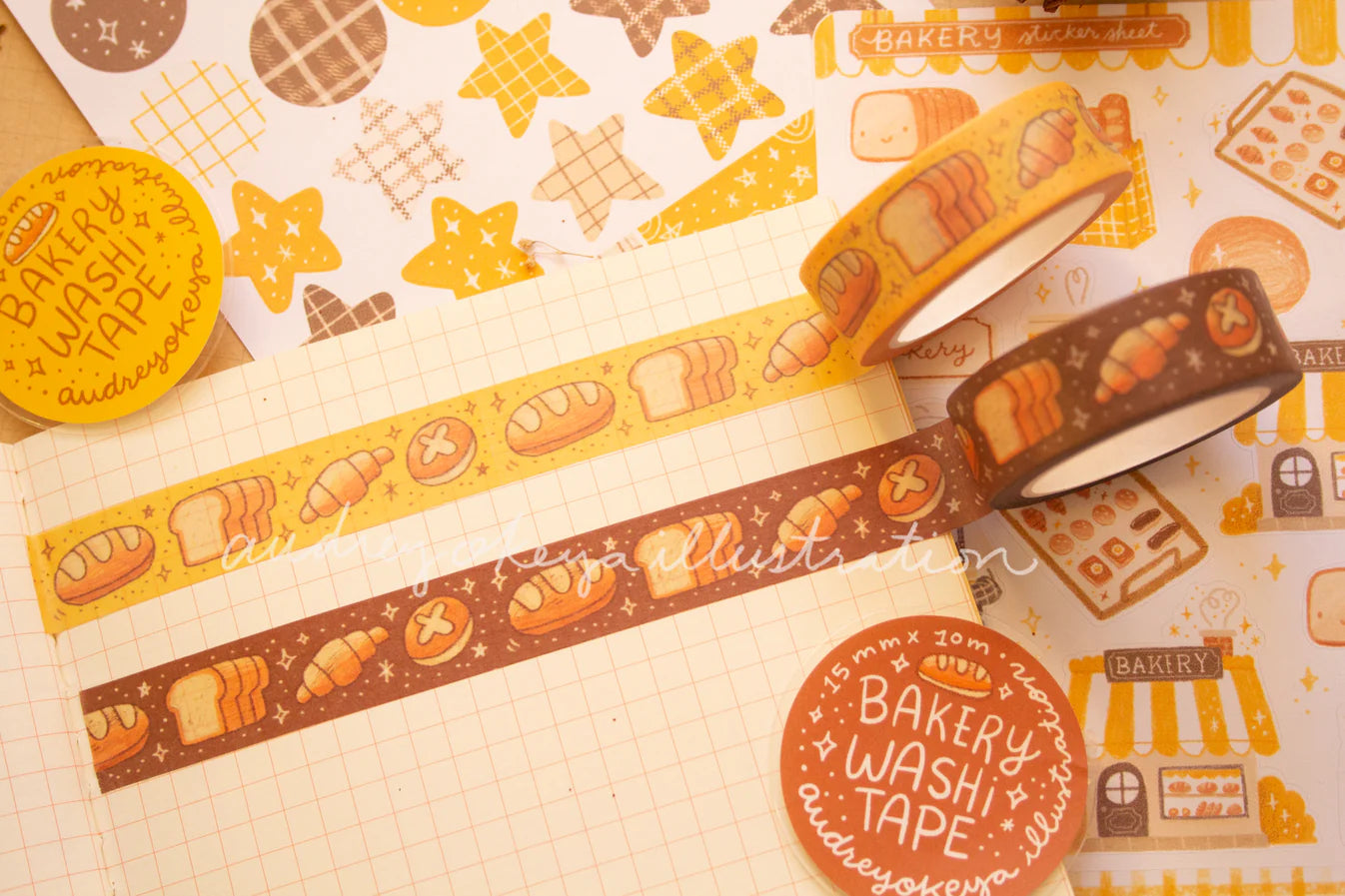 Okeya Stationery Co. - Bread Washi Tape - Brown