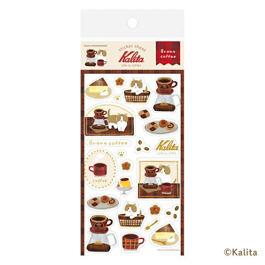 Furukawashiko x Kalita - Life is Coffee Series - Sticker Sheet - Brown Coffee