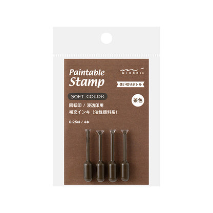 Midori Paintable Stamp Mini Ink Refill - Soft Color - Brown