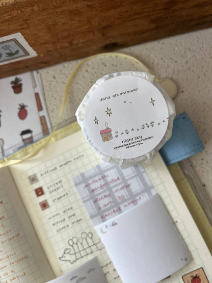 dana ate oatmeal! - Night Sky Perforated Sticky Note Roll