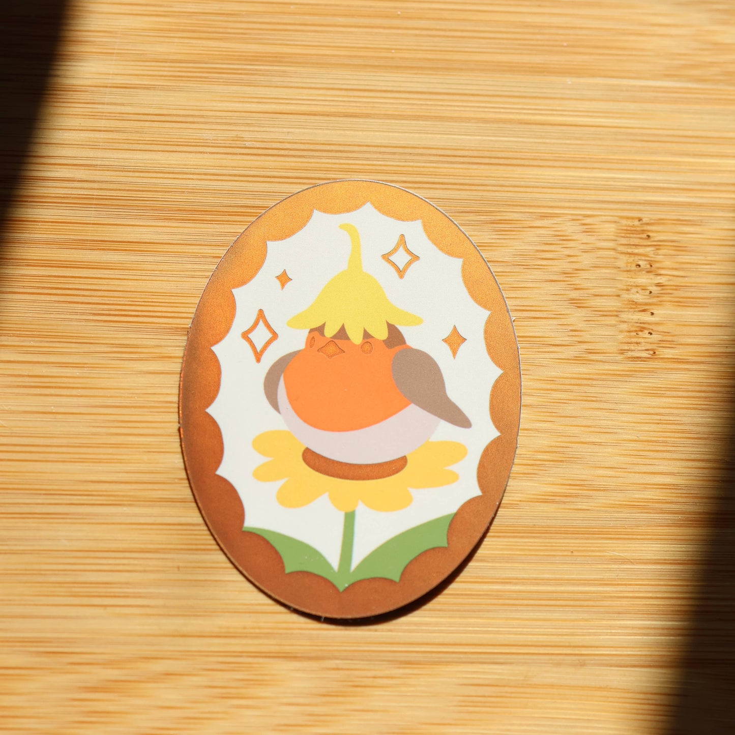 Thousand Skies - Holographic Vinyl Sticker - Flower Robin