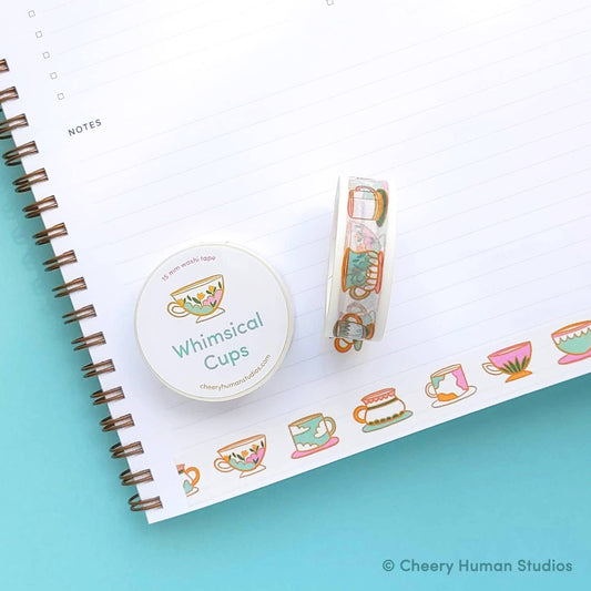 Cheery Human Studios - Whimsical Cups Washi Tape