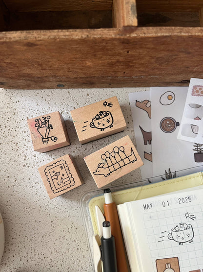 dana ate oatmeal! - Cup Car Wooden Stamp