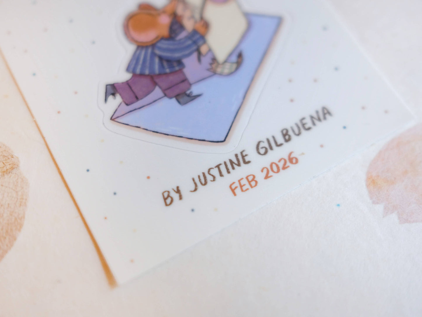 Justine Gilbuena - Matte Vinyl Sticker - Violet Snail Mail