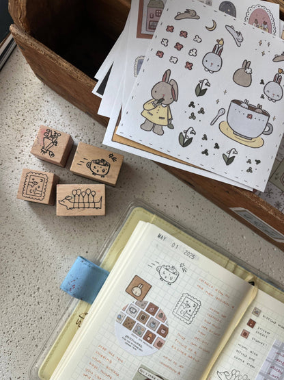 dana ate oatmeal! - Cup Car Wooden Stamp