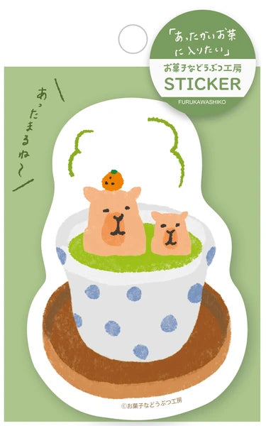 Furukawa Shiko Sticker - Capybara Green Tea