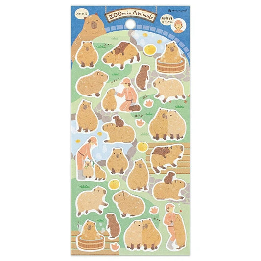 NB ZOOm In Animals Sticker Sheet - Capybara